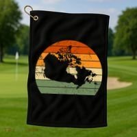 Retro Canada Canadian Map Sunset Canada Day Golf Towel thumb 1