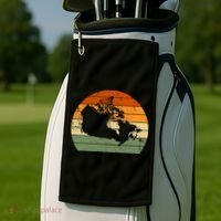 Retro Canada Canadian Map Sunset Canada Day Golf Towel thumb 2
