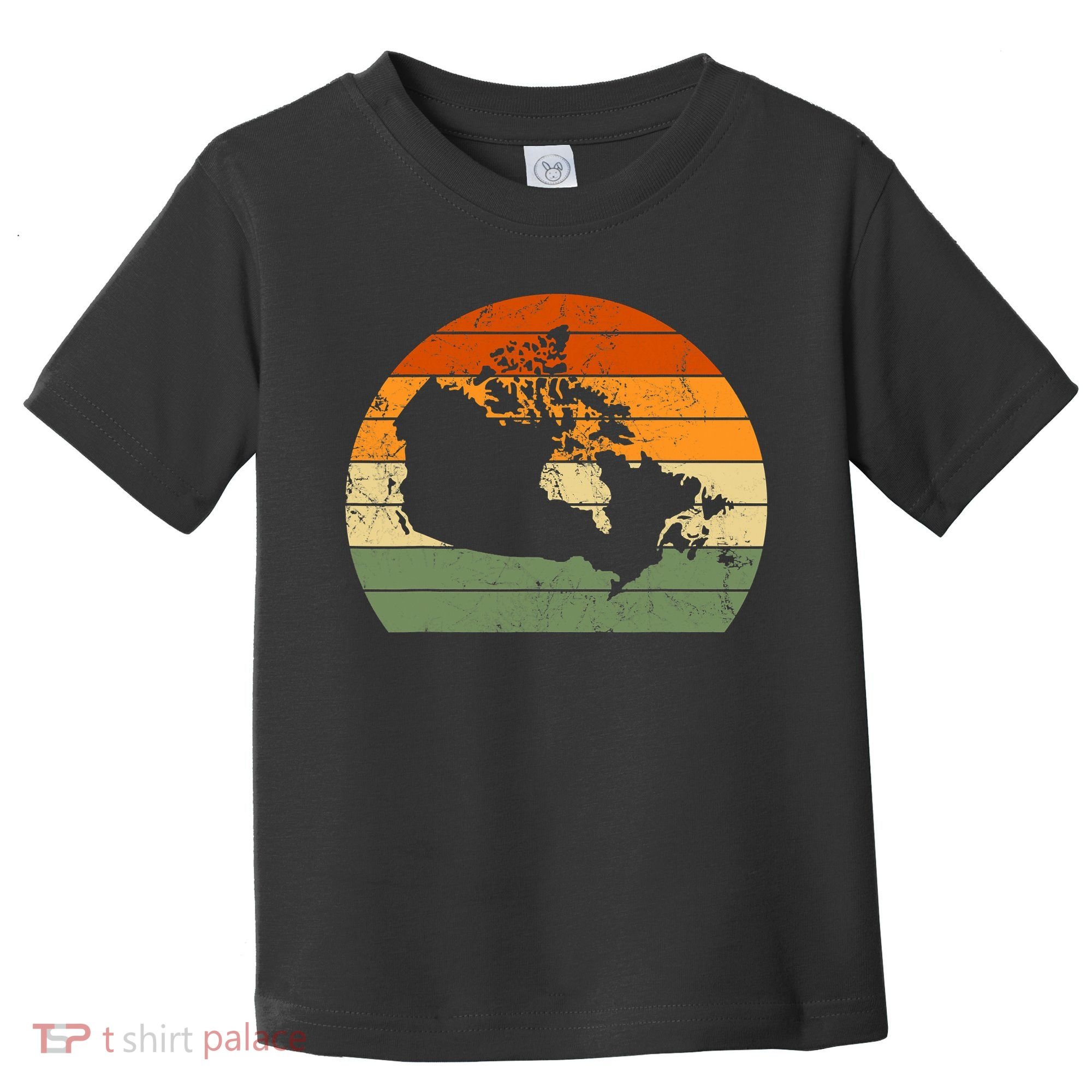 Retro Canada Canadian Map Sunset Canada Day Toddler T-Shirt