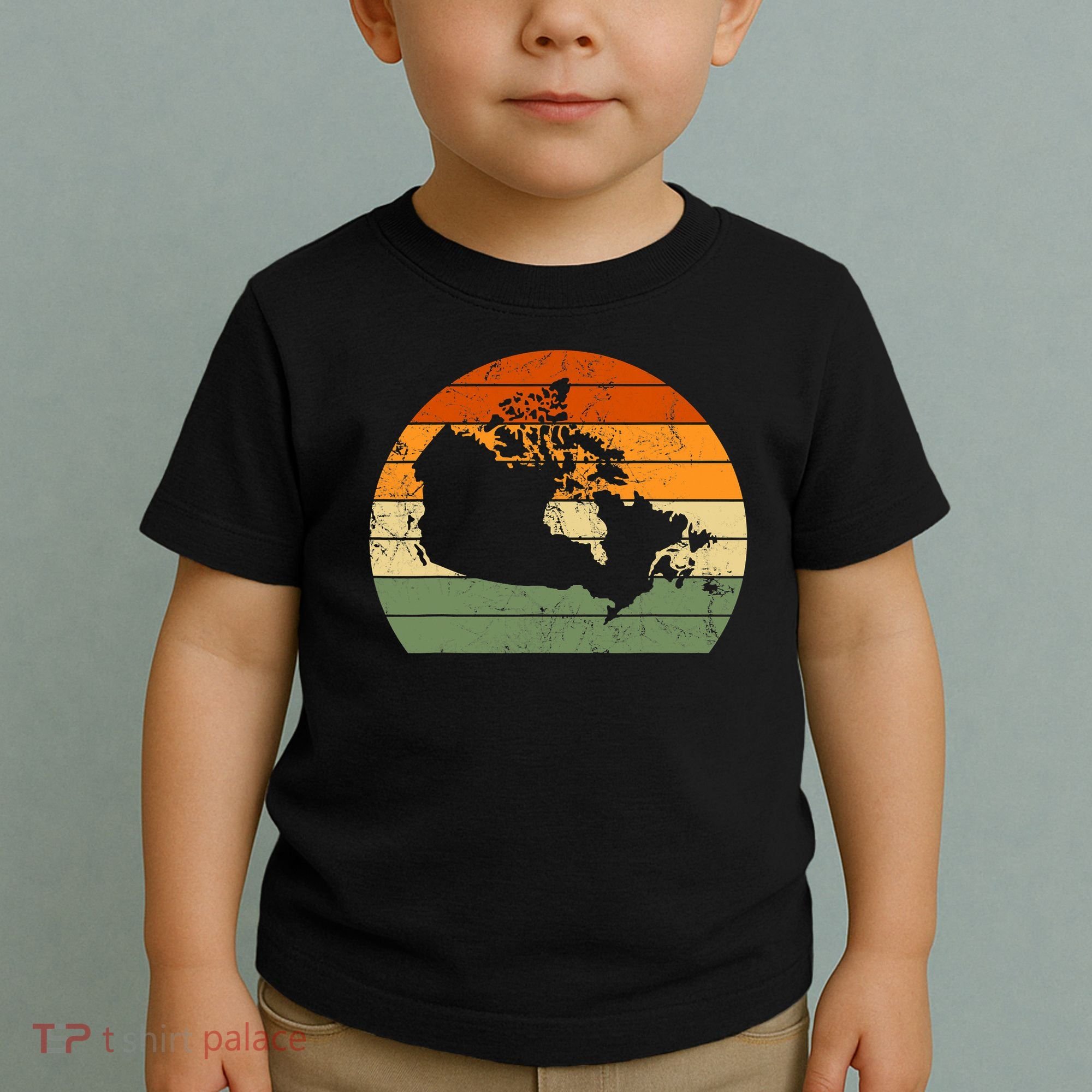 Retro Canada Canadian Map Sunset Canada Day Toddler T-Shirt