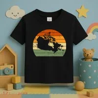 Retro Canada Canadian Map Sunset Canada Day Toddler T-Shirt thumb 3