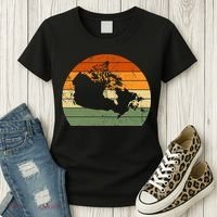 Retro Canada Canadian Map Sunset Canada Day Women's T-Shirt thumb 3