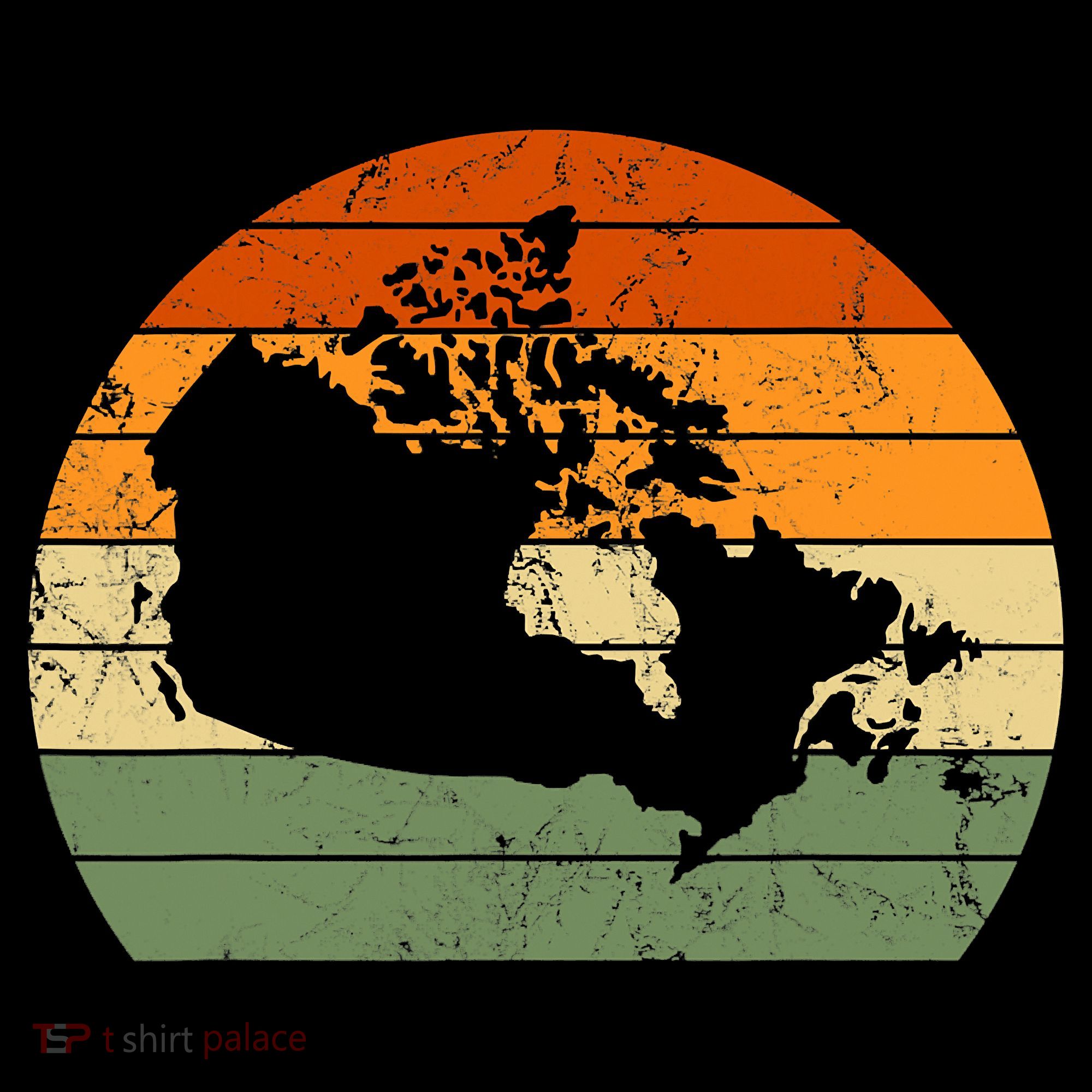 Retro Canada Canadian Map Sunset Canada Day Women's T-Shirt