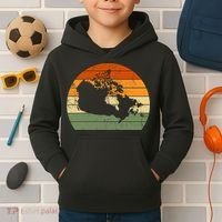 Retro Canada Canadian Map Sunset Canada Day Kids Hoodie thumb 2
