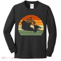 Retro Canada Canadian Map Sunset Canada Day Kids Long Sleeve Shirt thumb 0