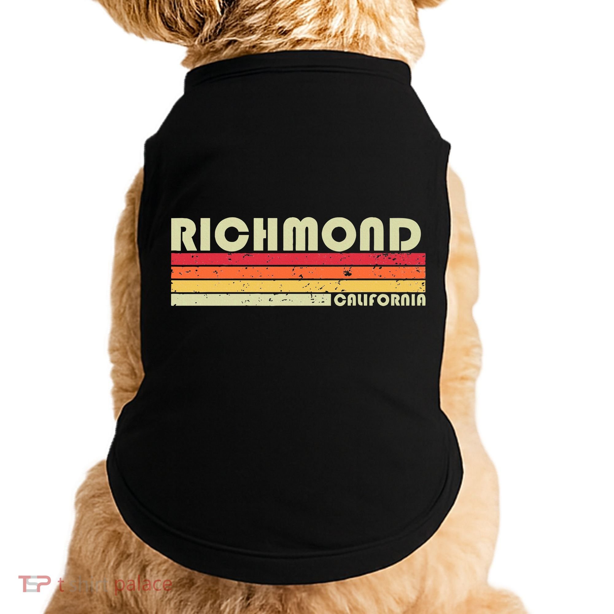 Richmond Ca California Funny City Home Roots Gift Retro 80s Doggie Tank