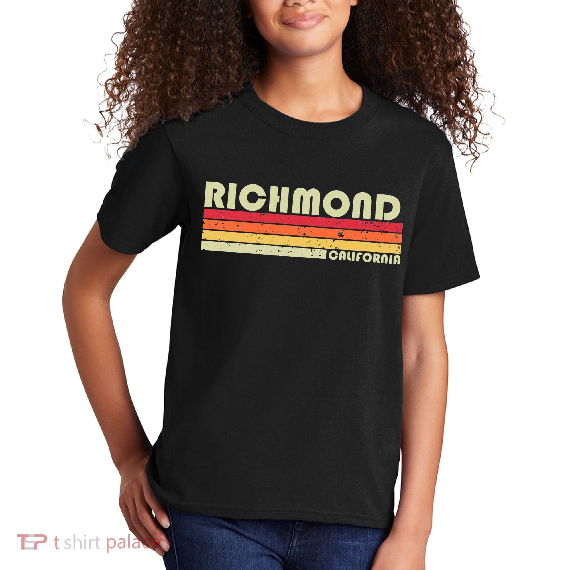 Richmond Ca California Funny City Home Roots Gift Retro 80s Kids T-Shirt