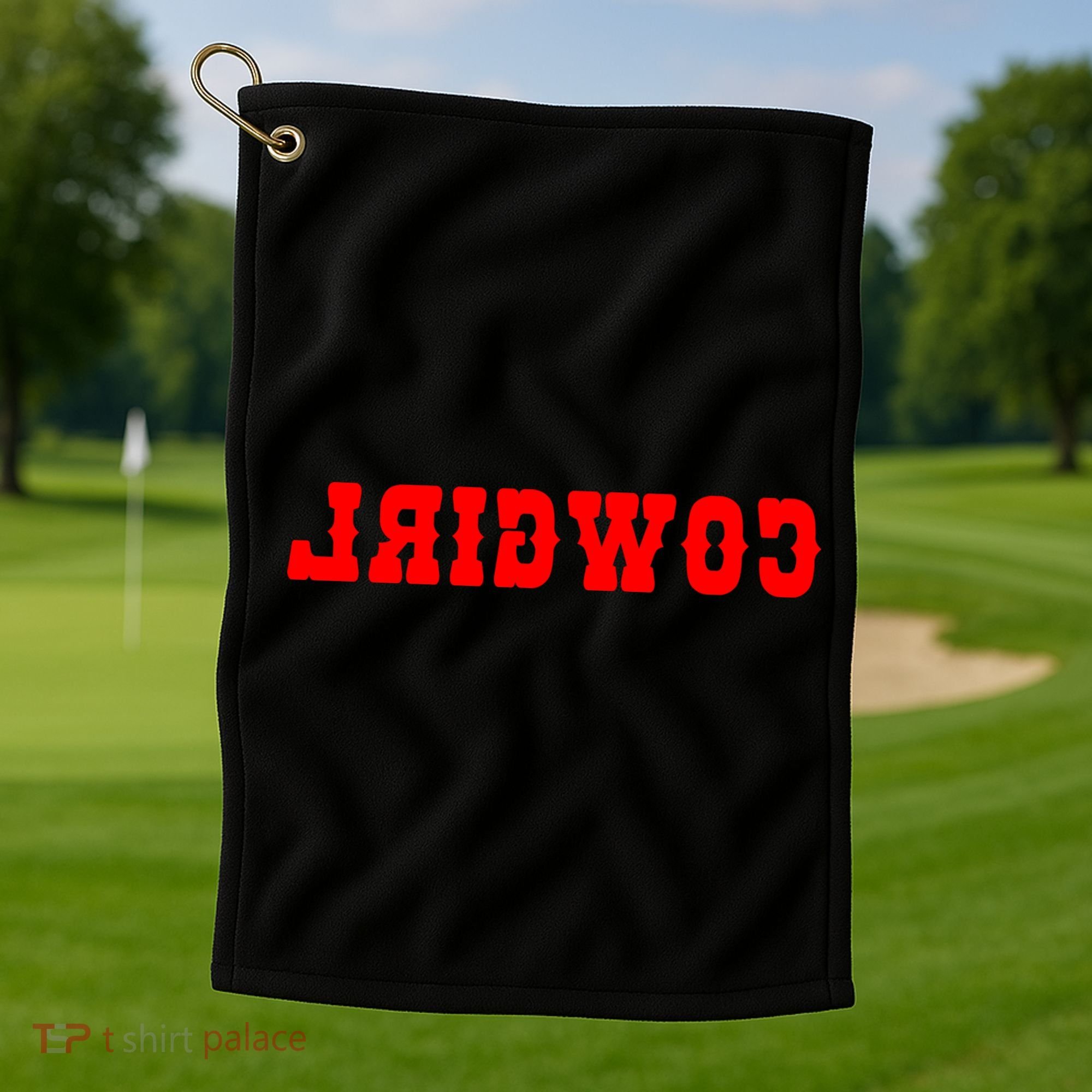 Reverse Cowgirl Classic Red Logo Golf Towel