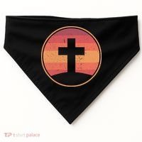 Retro Christian Cross USA-Made Doggie Bandana thumb 0