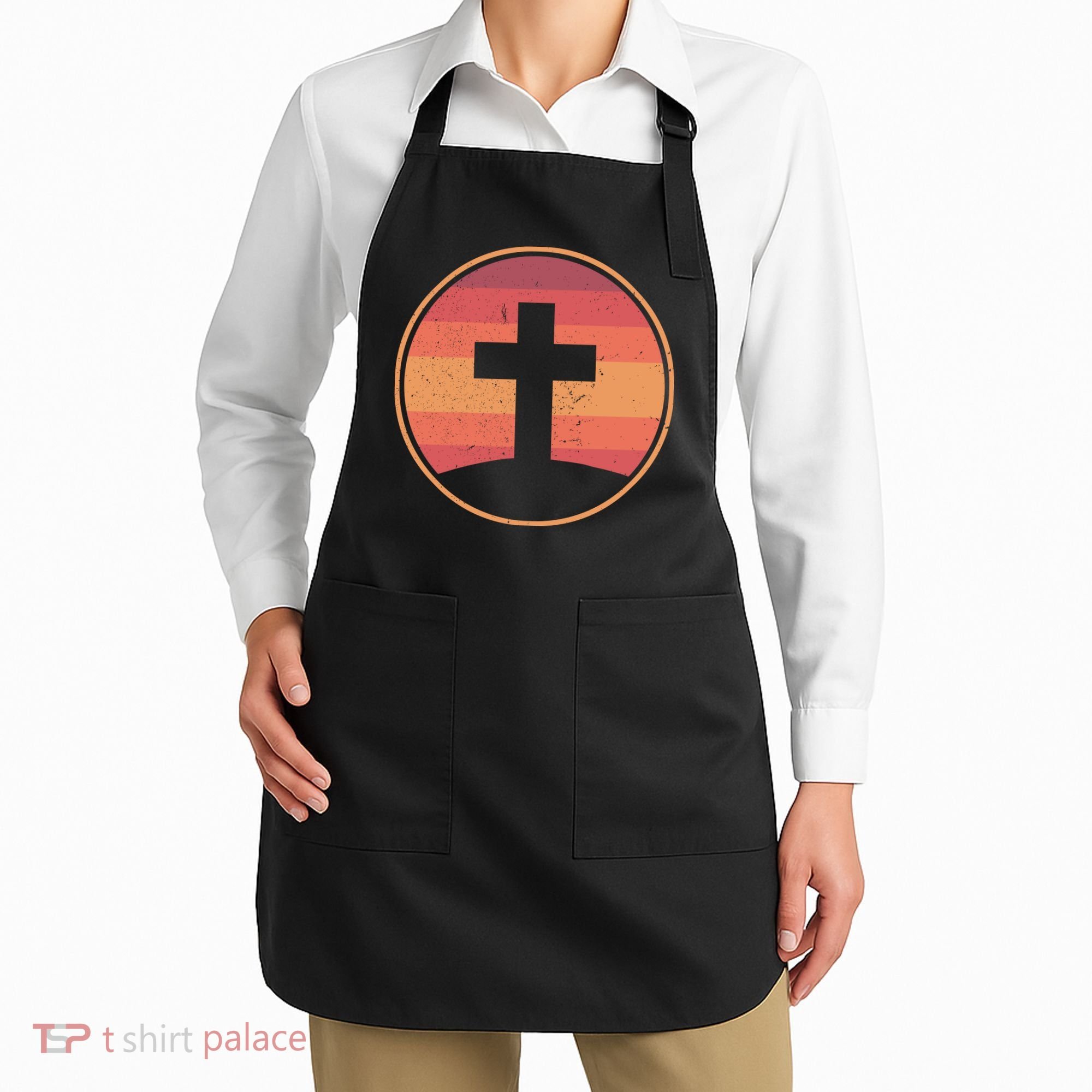 Retro Christian Cross Apron
