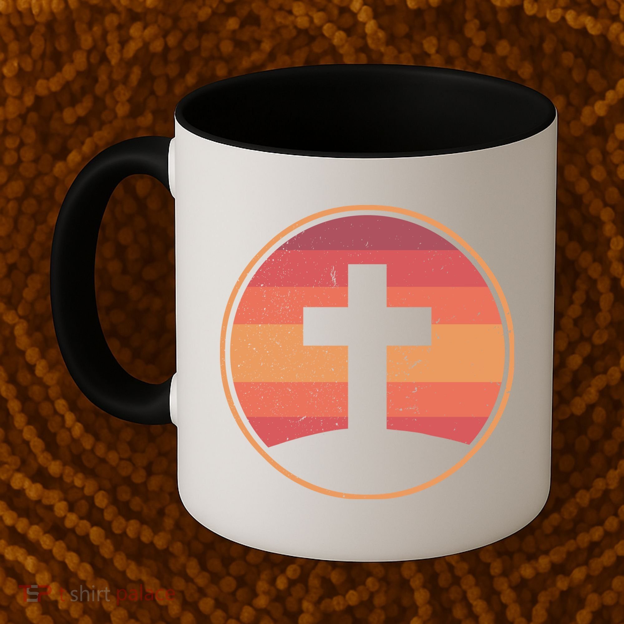 Retro Christian Cross Coffee Mug