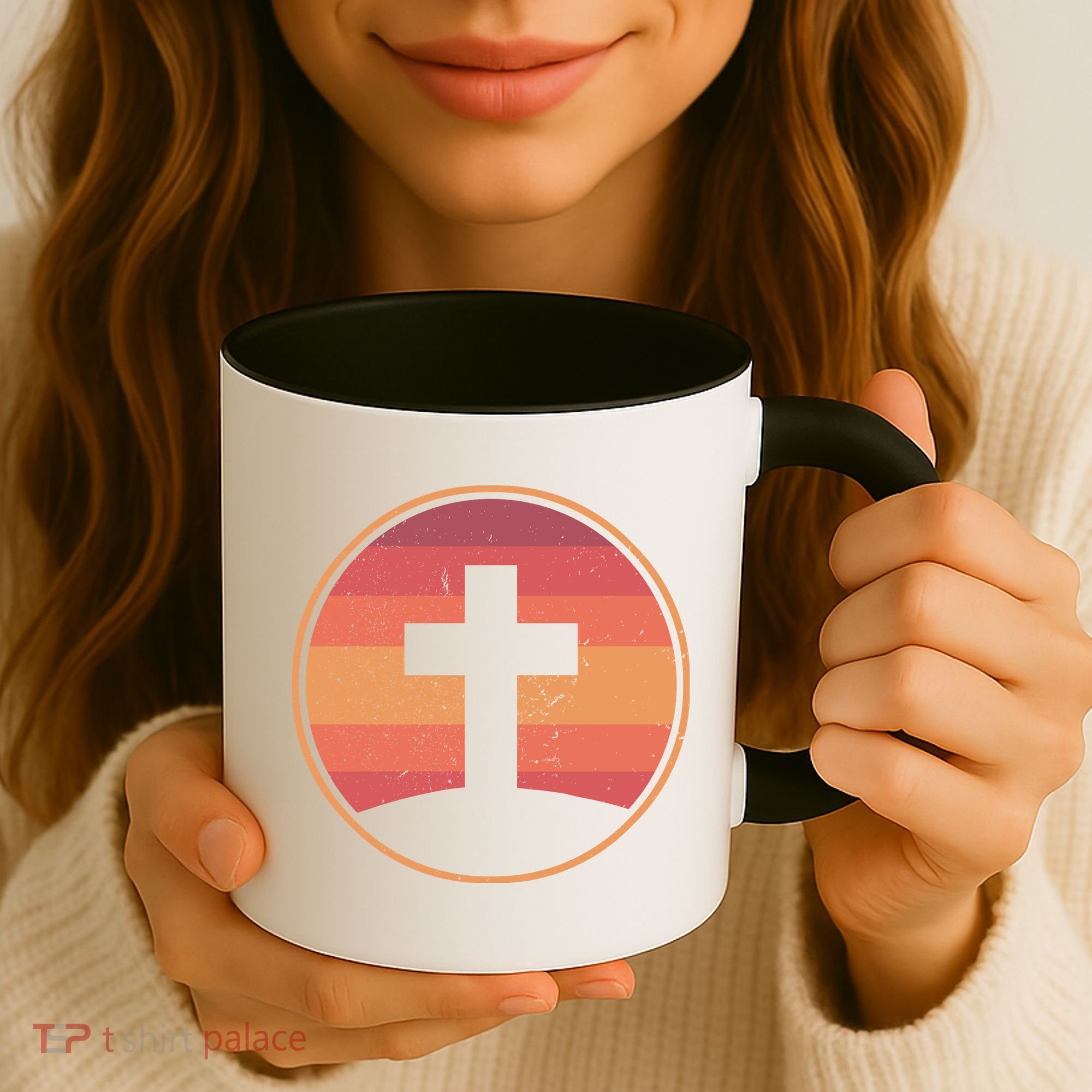 Retro Christian Cross Coffee Mug