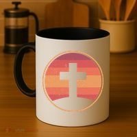Retro Christian Cross Coffee Mug thumb 4