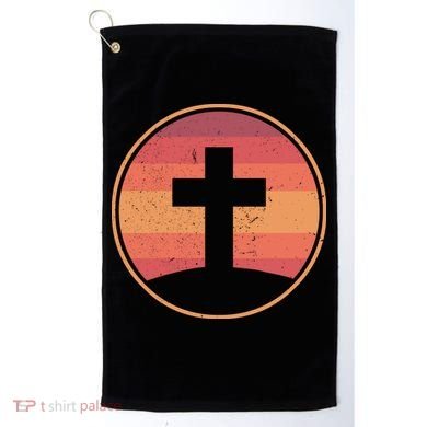 Retro Christian Cross Golf Towel