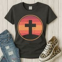 Retro Christian Cross Women's T-Shirt thumb 3