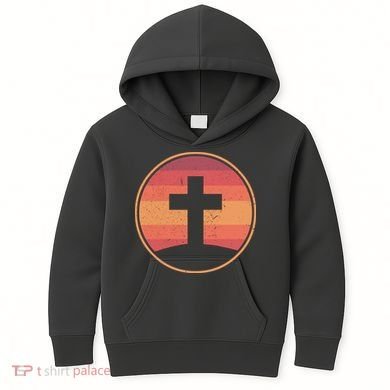 Retro Christian Cross Kids Hoodie