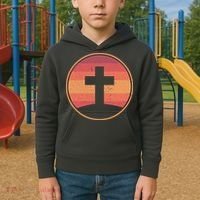 Retro Christian Cross Kids Hoodie thumb 2