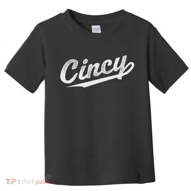 Retro Cincy Cincinnati Ohio Vintage Cursive Script Throwback Toddler T-Shirt