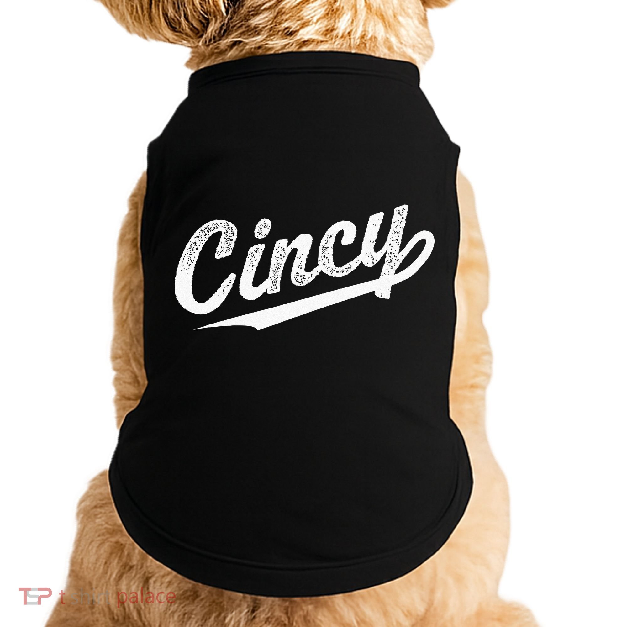 Retro Cincy Cincinnati Ohio Vintage Cursive Script Throwback Doggie Tank