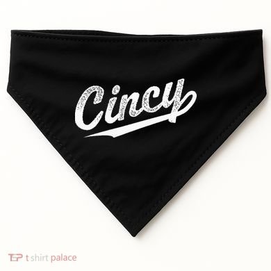 Retro Cincy Cincinnati Ohio Vintage Cursive Script Throwback USA-Made Doggie Bandana