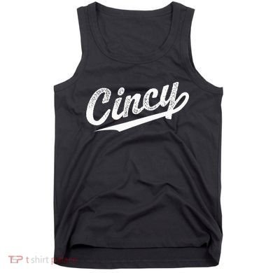 Retro Cincy Cincinnati Ohio Vintage Cursive Script Throwback Tank Top