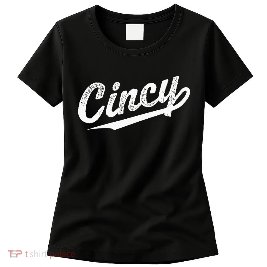Retro Cincy Cincinnati Ohio Vintage Cursive Script Throwback Women's T-Shirt
