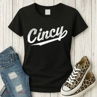 Retro Cincy Cincinnati Ohio Vintage Cursive Script Throwback Women's T-Shirt thumb 3