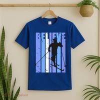 Retro Cross Country Skiing Winter Ice Sports Snow Cute Gift T-Shirt thumb 2