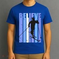 Retro Cross Country Skiing Winter Ice Sports Snow Cute Gift T-Shirt thumb 3
