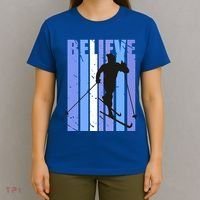 Retro Cross Country Skiing Winter Ice Sports Snow Cute Gift T-Shirt thumb 4