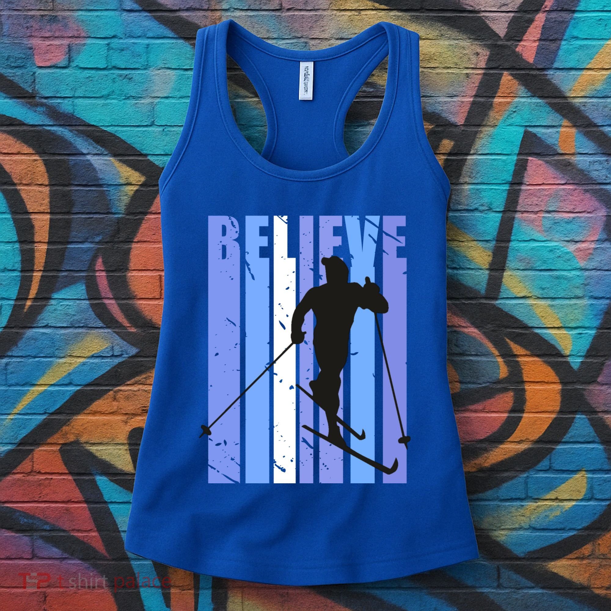 Retro Cross Country Skiing Winter Ice Sports Snow Cute Gift Women's Tank Top