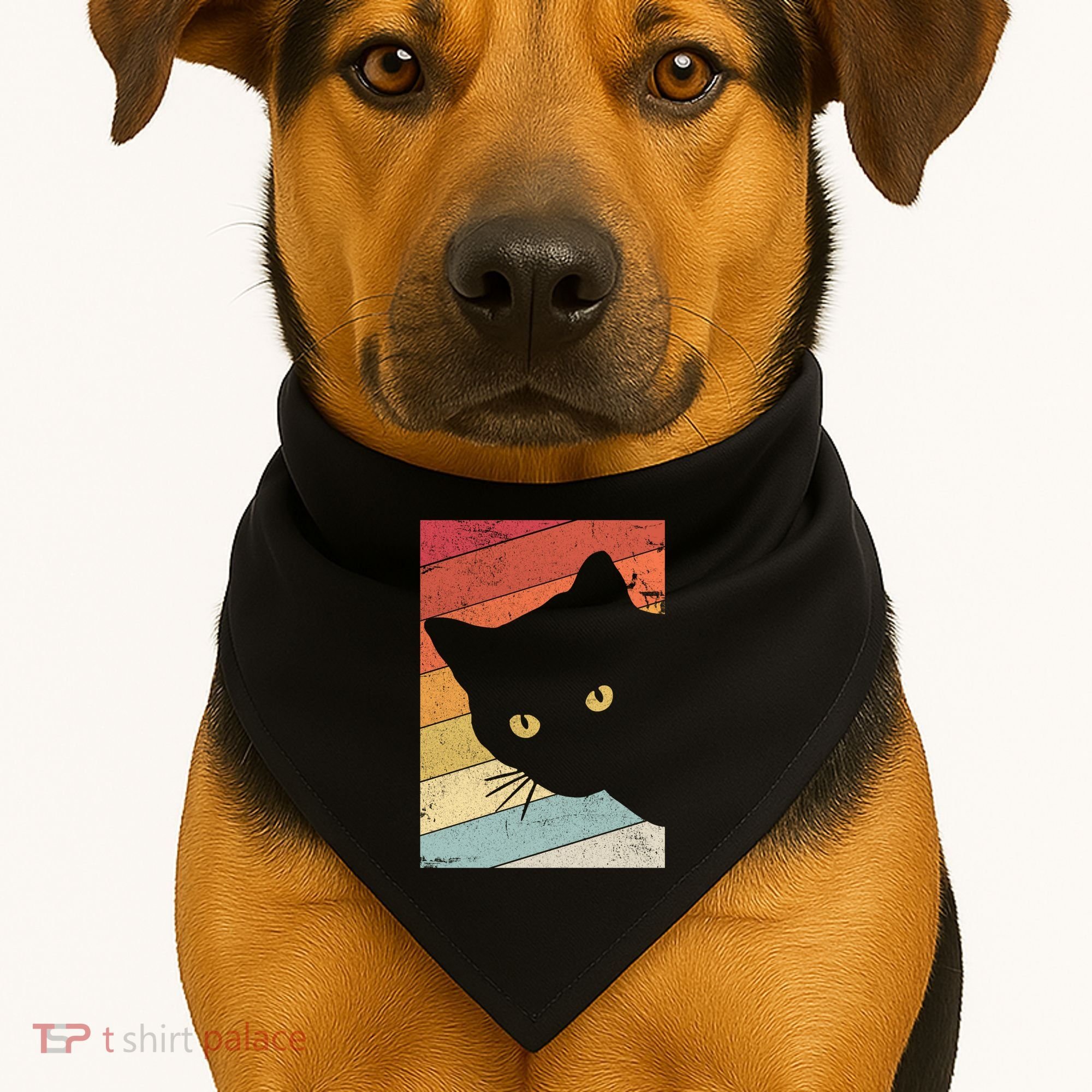 Retro Cat Cool Gift For Kitten Lovers USA-Made Doggie Bandana