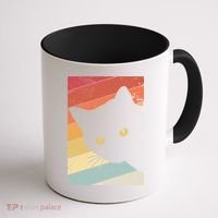 Retro Cat Cool Gift For Kitten Lovers Coffee Mug thumb 1