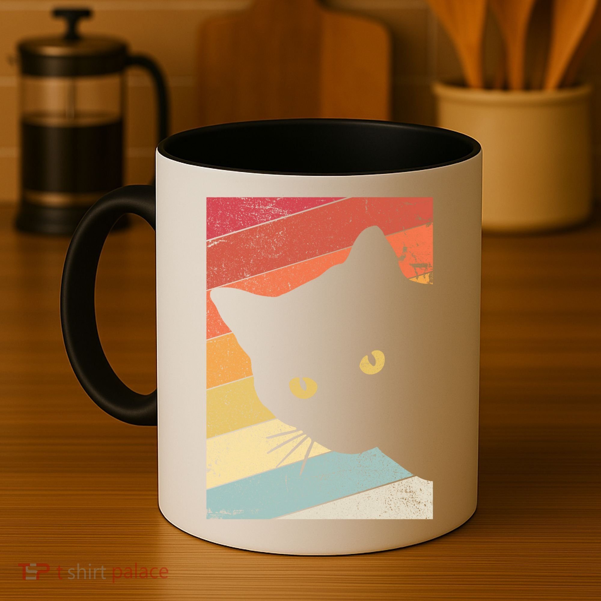 Retro Cat Cool Gift For Kitten Lovers Coffee Mug