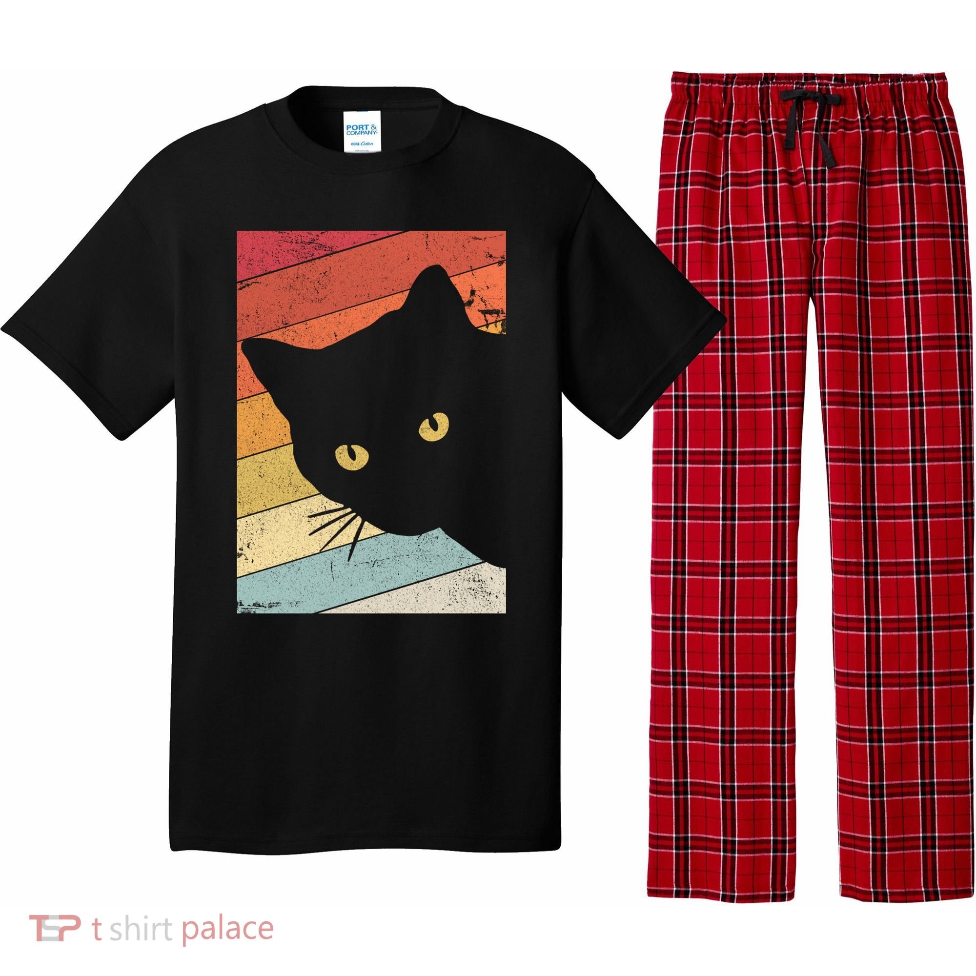 Retro Cat Cool Gift For Kitten Lovers Pajama Set
