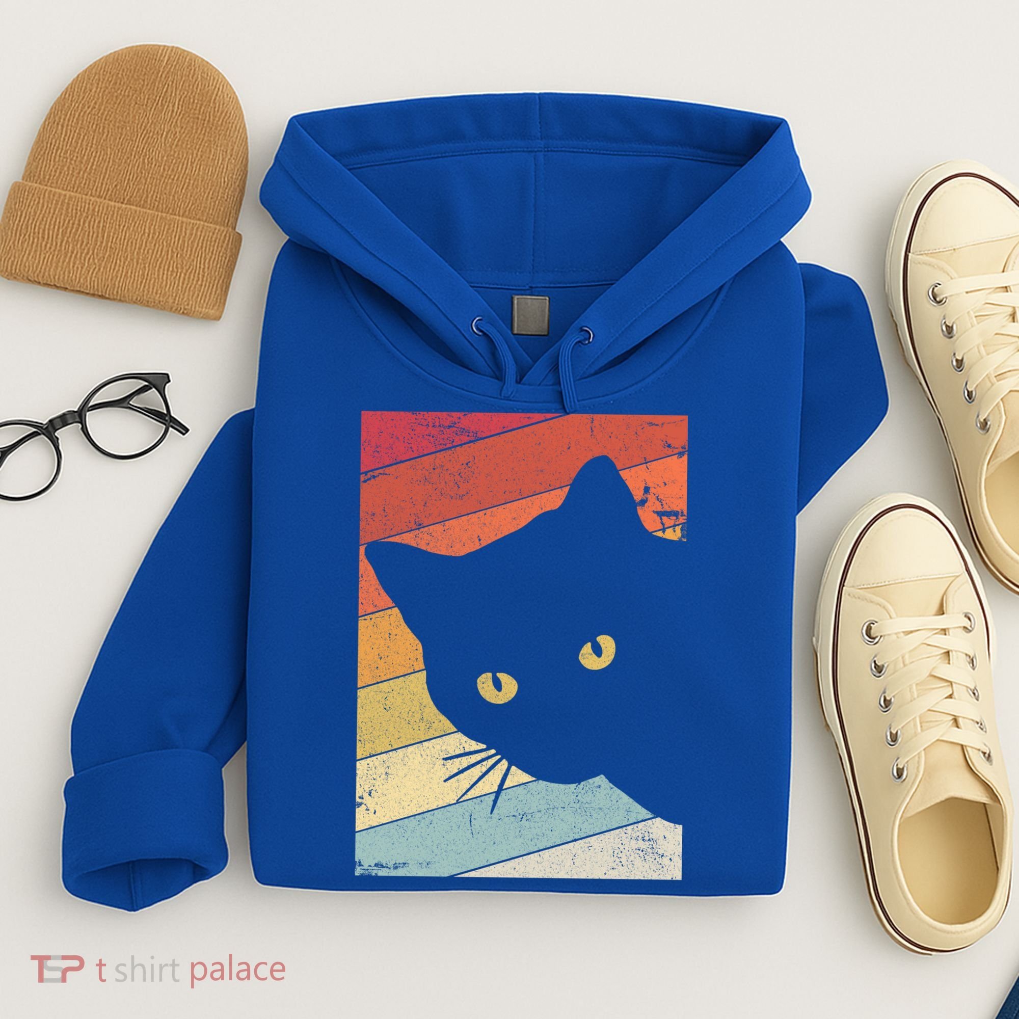 Retro Cat Cool Gift For Kitten Lovers Hoodie