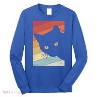 Retro Cat Cool Gift For Kitten Lovers Long Sleeve Shirt thumb 0