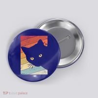 Retro Cat Cool Gift For Kitten Lovers Button thumb 0