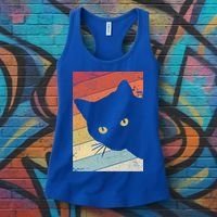 Retro Cat Cool Gift For Kitten Lovers Women's Tank Top thumb 3