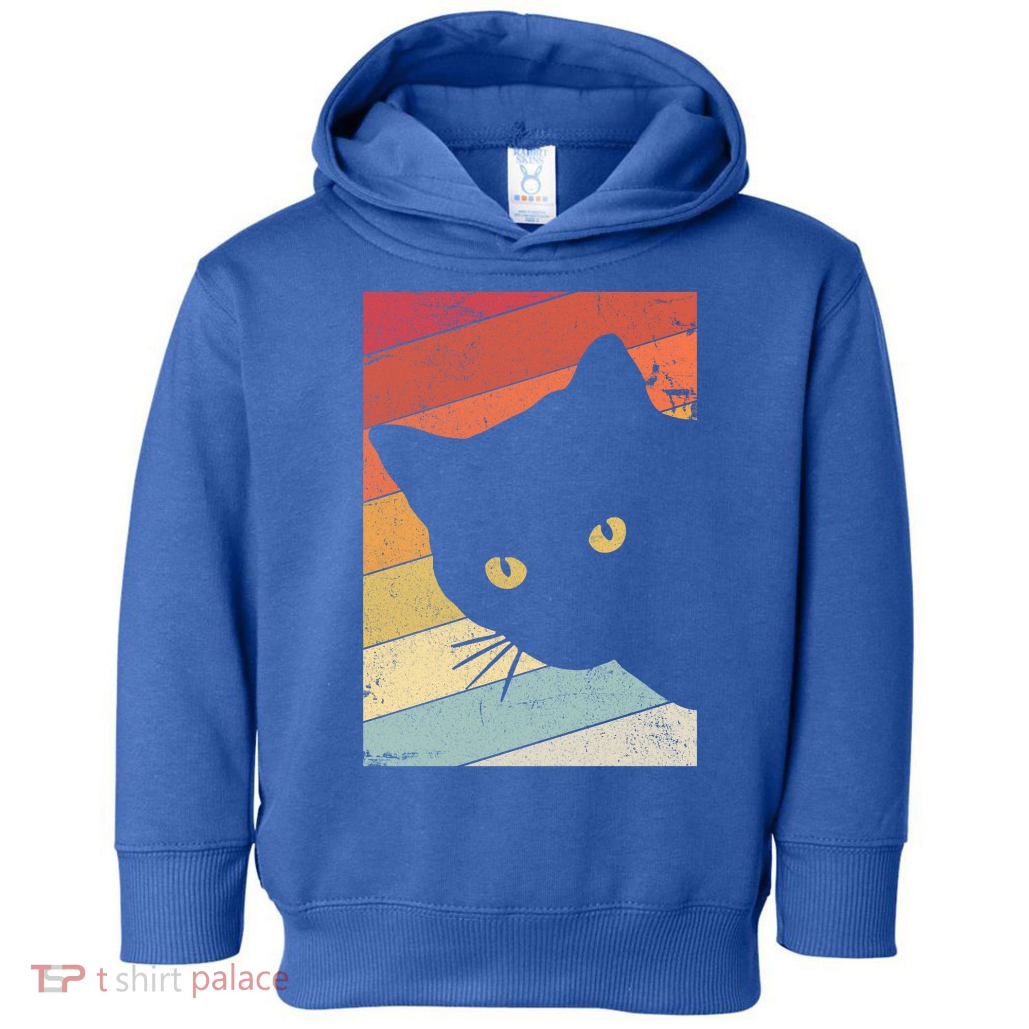 Retro Cat Cool Gift For Kitten Lovers Toddler Hoodie