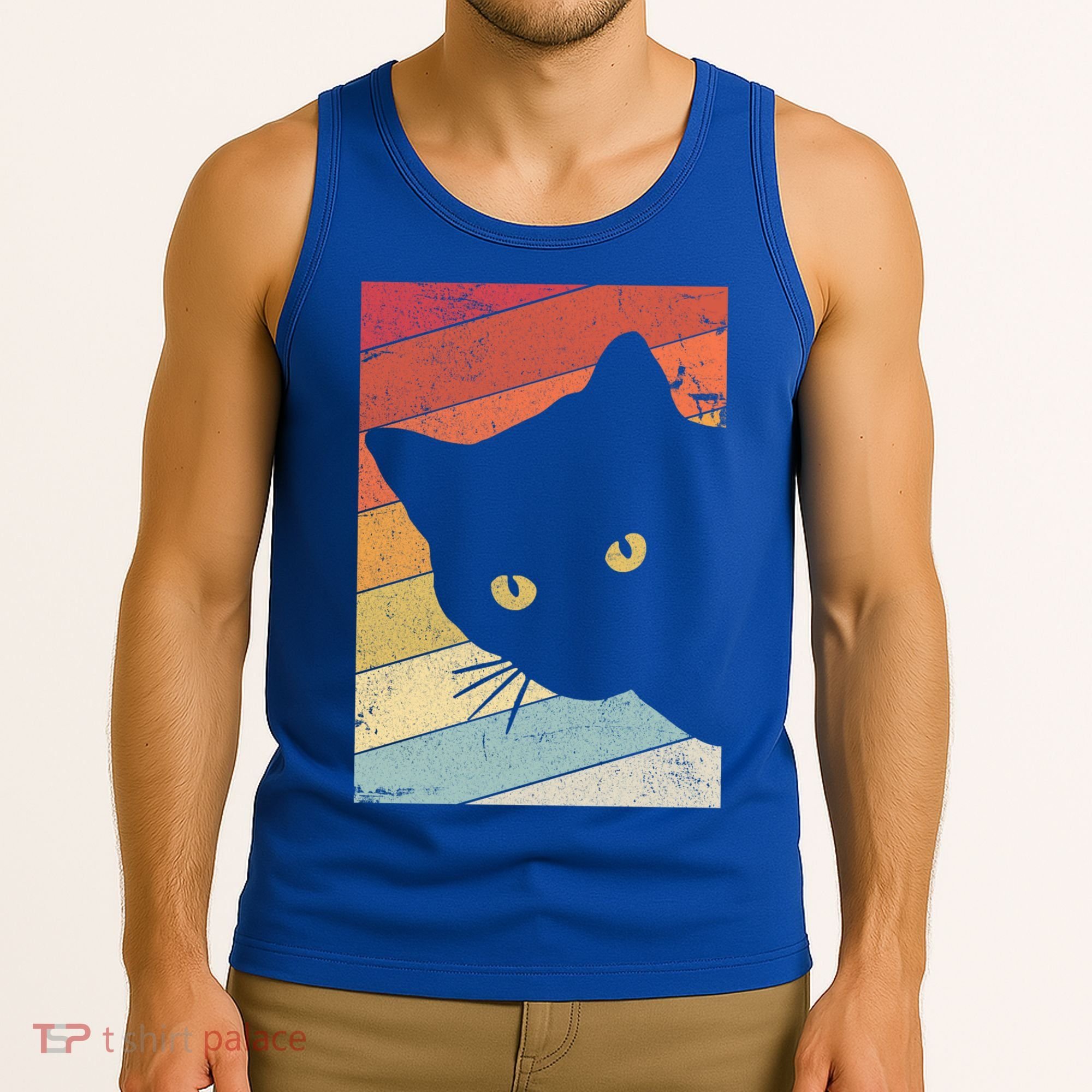 Retro Cat Cool Gift For Kitten Lovers Tank Top