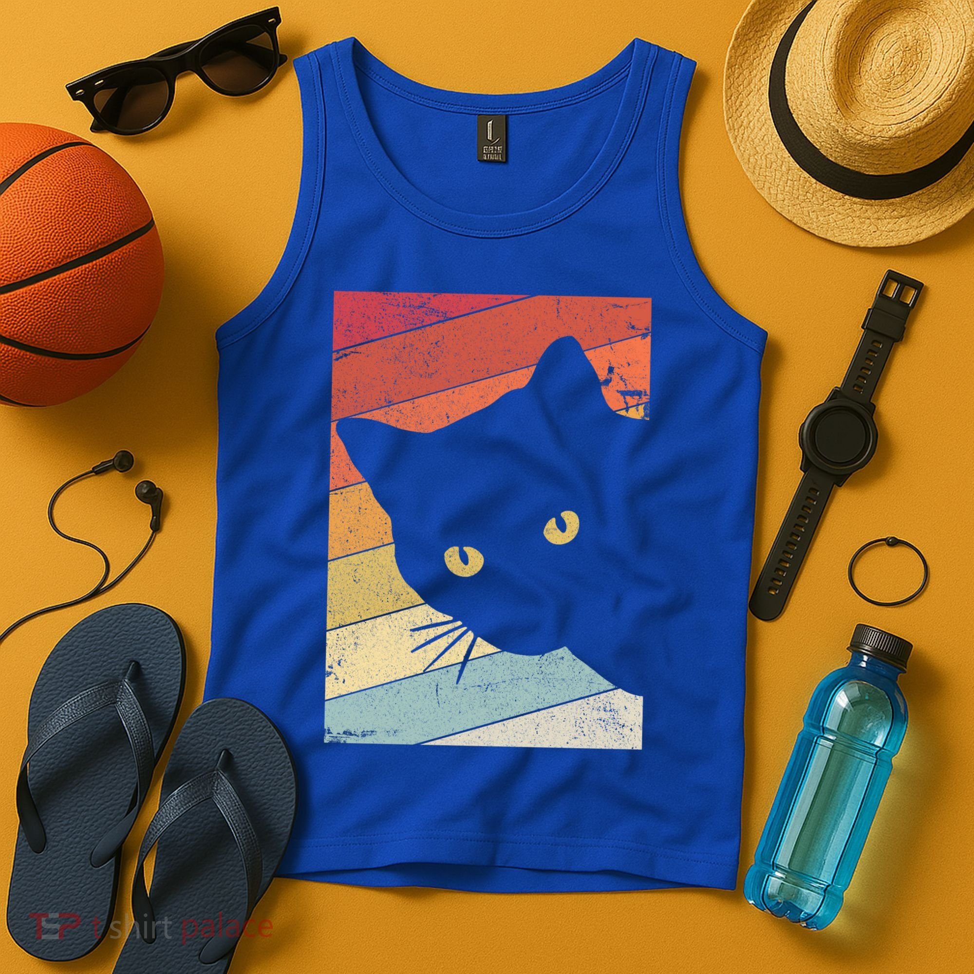 Retro Cat Cool Gift For Kitten Lovers Tank Top