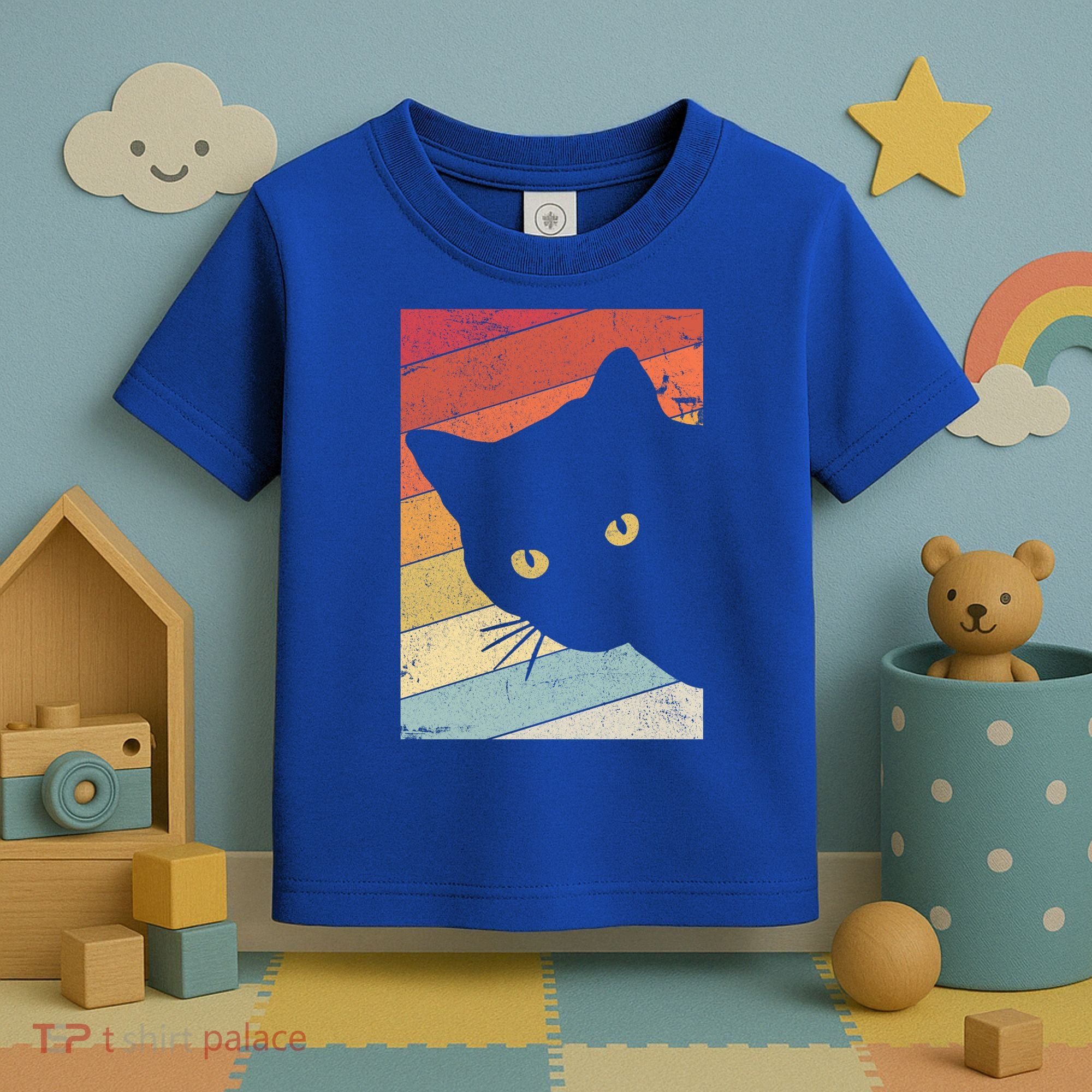 Retro Cat Cool Gift For Kitten Lovers Toddler T-Shirt