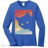 Retro Cat Cool Gift For Kitten Lovers Women's Long Sleeve Shirt thumb 0