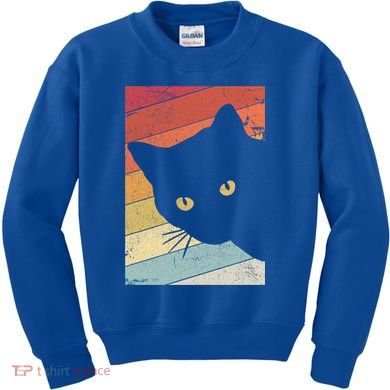 Retro Cat Cool Gift For Kitten Lovers Kids Sweatshirt