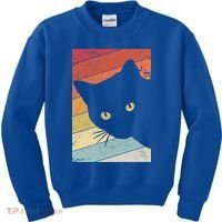 Retro Cat Cool Gift For Kitten Lovers Kids Sweatshirt thumb 0