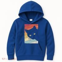 Retro Cat Cool Gift For Kitten Lovers Kids Hoodie thumb 0
