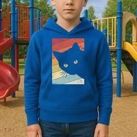 Retro Cat Cool Gift For Kitten Lovers Kids Hoodie thumb 2