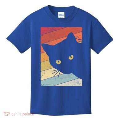 Retro Cat Cool Gift For Kitten Lovers Kids T-Shirt