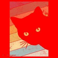 Retro Cat Cool Gift For Kitten Lovers Santa Hat thumb 1